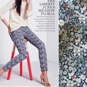 J. Crew Liberty Meadow Floral Thoothpick jeans